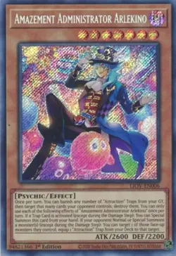 Yugioh! LP Amazement Administrator Arlekino - LIOV-EN006 - Secret Rare - 1st Edi - Image 1