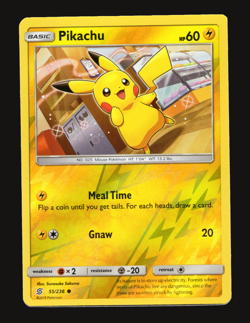 Pokemon TCG Pikachu Unified Minds Sun & Moon SM 55 Reverse Holo NM Card - Image 1