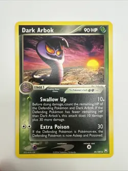 Dark Arbok 29/109 EX Team Rocket Returns Regular Uncommon Pokemon Card - Image 3