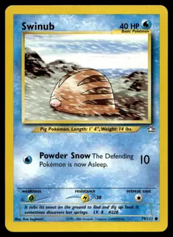 Swinub 79/111 Pokemon Card Neo Genesis Common 40 HP Lightly Played I18 - Image 1