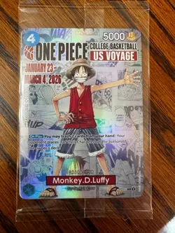 *SEALED* One Piece CCG Monkey.D.Luffy US Voyage College Basketball Promo Card 🏀 - Image 1