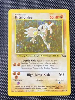 Hitmonlee 7/62 Fossil Holo Pokemon Card MP/LP - Image 1