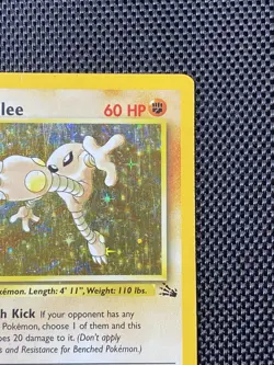Hitmonlee 7/62 Fossil Holo Pokemon Card MP/LP - Image 3