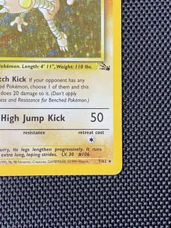 Hitmonlee 7/62 Fossil Holo Pokemon Card MP/LP - Image 4