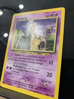 Pokemon TCG Girafarig Neo Genesis Unlimited Vintage Card 58/111 NM Ken Sugimori - Image 2