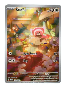 Stufful 154/132 Me01: Mega Evolution Holo Pokemon Card Illustration Rare NM - Image 1