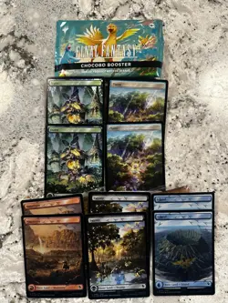 MTG Magic Final Fantasy FOIL Chocobo Track Lands Full Art Variants 10 Card Lot - Image 1