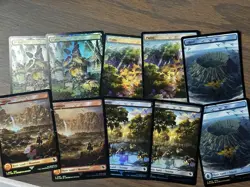 MTG Magic Final Fantasy FOIL Chocobo Track Lands Full Art Variants 10 Card Lot - Image 2