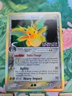 Dragonite delta EX11: EX Delta Species (3/113) Stamped Reverse Holo Rare Card LP - Image 1