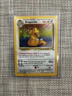 Dragonite 4/62 Fossil Holo Pokemon Card LP - Image 1