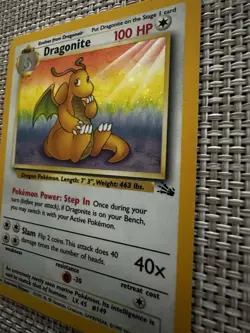 Dragonite 4/62 Fossil Holo Pokemon Card LP - Image 3