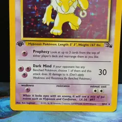 Pokemon TCG Hypno Fossil Holo Card 1st Edition Rare 8/62 LP - Image 3