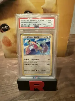 2017 Pokemon SM Black Star Promo #SM82 Shining Lugia Holo Card PSA 9 Mint - Image 1