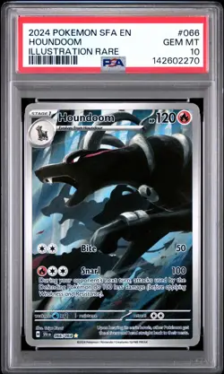 2024 Pokemon Shrouded Fable SFA En Houndoom Illustration Rare #066 PSA 10 Gem - Image 1