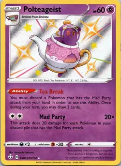 Pokemon Polteageist Shiny Holo Rare Shining Fates: Shiny Vault SV053/SV122 NM - Image 1