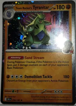 Fart Swirl 🌀 Tyranitar 098/182 Cosmos Holo Bleed Error Rare Pokemon TCG ✨ - Image 2