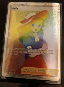 Pokemon TCG Lost Origin Trainer Lady 208/196 Rainbow Rare - Image 1