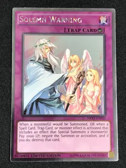 YUGIOH SOLEMN WARNING NKRT-EN035 PLATINUM (NM) - Image 1