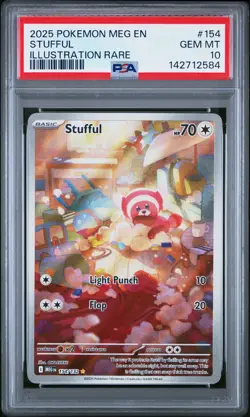 2025 POKEMON MEG EN-MEGA EVOLUTION ILLUSTRATION RARE #154 STUFFUL PSA 10 - Image 1