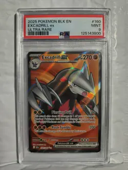 Pokemon Black EN Excadrill ex Ultra Rare #160 PSA 9 - Image 1