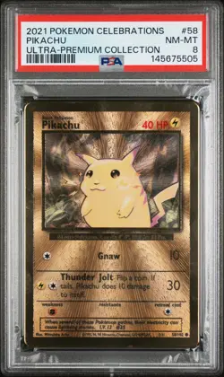2021 POKEMON CELEBRATIONS ULTRA-PREM COLL #58 PIKACHU PSA 8 - Image 1