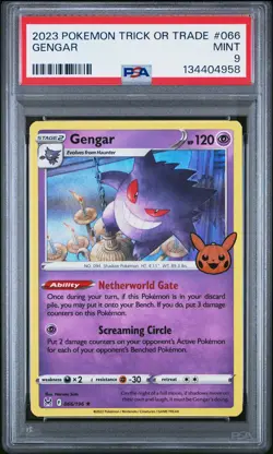 2023 POKEMON TRICK OR TRADE #066 GENGAR PSA 9 - Image 1