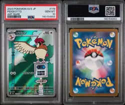 2023 POKEMON JPN SV3-RULER OF THE BLACK FLAME ART RARE #119 PIDGEOTTO PSA 10 - Image 3