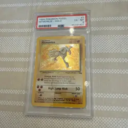 1999 POKEMON FOSSIL #7 HITMONLEE-HOLO PSA 6 - Image 1
