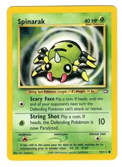 Spinarak 75/111 Neo Genesis Light Play Pokemon DNA GAMES - Image 1