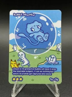 Pokedoodles Bubble Mewmew 93/90 - Secret Rare - Pokemon Bubble Mew Fan Art - Image 2