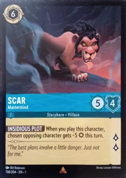 158/204 SCAR MASTERMIND THE FIRST CHAPTER RARE DISNEY LORCANA CARD - Image 1