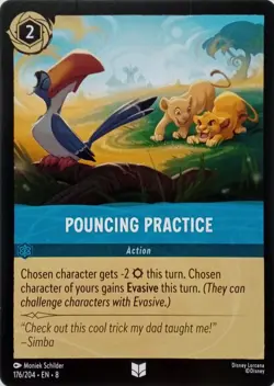 176/204 POUNCING PRACTICE EN8 UNCOMMON DISNEY LORCANA CARD - Image 1