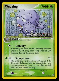 Pokemon Card - Weezing Deoxys 51/107 Uncommon Reverse Holo Stamped - Image 1