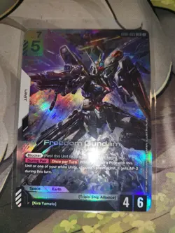 Gundam Card Game Freedom Gundam LR English GD01-065 LR Newtype Rising - Image 1