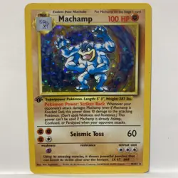 Machamp 1st Edition Holo Rare Pokemon Card - 8/102 Base Set - LP Condition (1) - Image 1