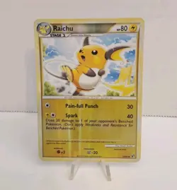 Pokemon Card - Raichu Undaunted 33/90 Reverse Holo LP+ - Image 1