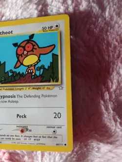 2000 Pokemon Hoothoot 60/111 Neo Genesis Rare Vintage Card TCG - Image 3