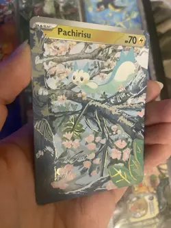 Pachirisu Pokemon Full Painted ACEO ATC Custom Finished Pokemon Card 1/1 Art - Image 1