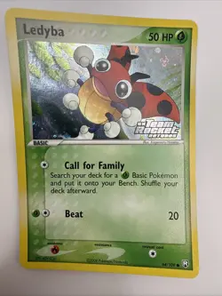 Ledyba 64/109 EX Team Rocket Returns Reverse Holo Common Stamped Pokemon Card - Image 3