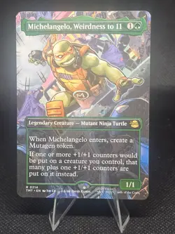 MTG TMNT BORDERLESS SCENE R Michelangelo, Weirdness to 11 #0214 - Image 1