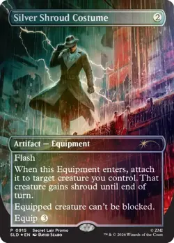 Silver Shroud Costume - FOIL - Secret Lair Promo 0915 MTG Fallout - PRESALE - Image 1