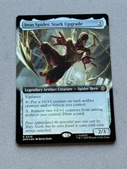 Iron Spider, Stark Upgrade (Extended Art) #279 (Foil) Spider-Man Magic MTG - NM - Image 1