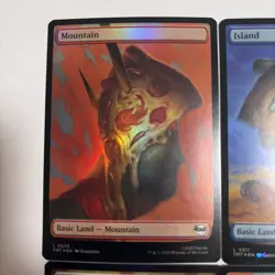 mtg full art foil pizza lands , 4 in total!! color, borderless, TMNT, unplayed - Image 2