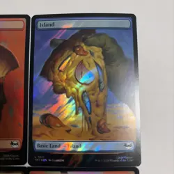 mtg full art foil pizza lands , 4 in total!! color, borderless, TMNT, unplayed - Image 3