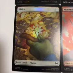 mtg full art foil pizza lands , 4 in total!! color, borderless, TMNT, unplayed - Image 5