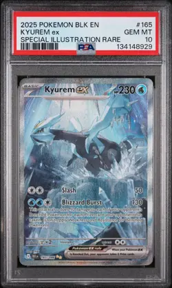 2025 POKEMON BLK EN-BLACK BOLT SPECIAL ILLUSTRATION RARE #165 KYUREM EX PSA 10 - Image 1