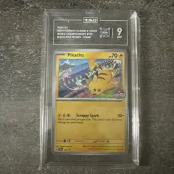 2024 POKEMON SV BLACK STAR PROMOS #190 PIKACHU WORLD CHAMPIONSHIPS STAMP TAG 9 - Image 1