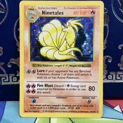 Ninetales - Black Flame Shadowless Holo 12/102 Base Set Pokemon TCG MP - Image 1
