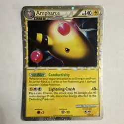 Pokemon Ampharos Prime 105/123 Heartgold & Soulsilver Ultra Rare 140 HP Holo 20… - Image 1