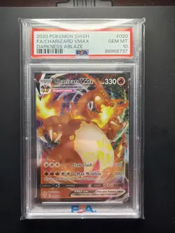 Pokemon SWSH Darkness Ablaze Charizard VMAX 20/189 Full Art Holo Foil PSA 10 GEM - Image 1